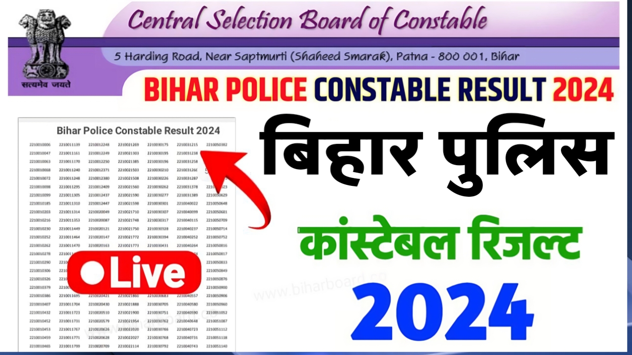 Bihar Police Constable Result Check 2024